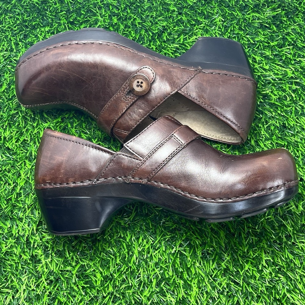 Dansko Solstice Monk Clogs Shoes Sz EU37 US 6.5 Cordovan Brown Leather Split Toe - Picture 5 of 8